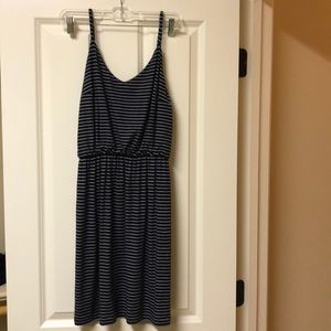 Sundress in navy and white stripes